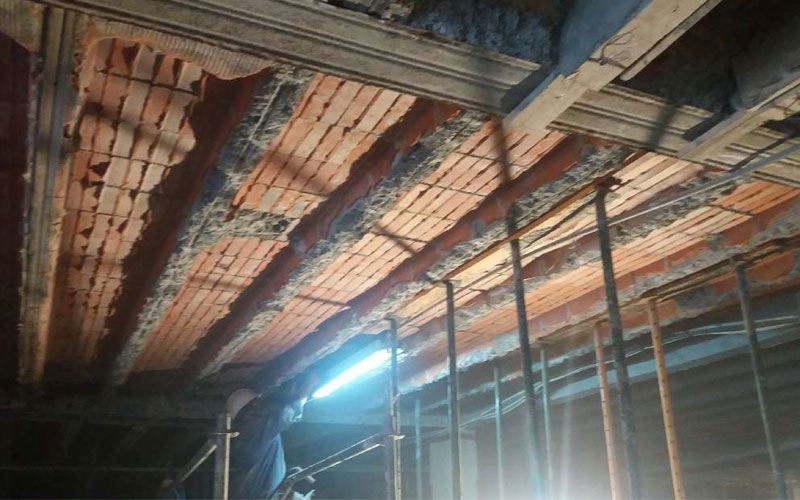 Obra de refuerzo de techo realizada por Repair