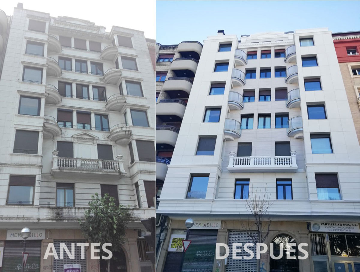 Renovación de fachada de edificio de interés arquitectónico e histórico