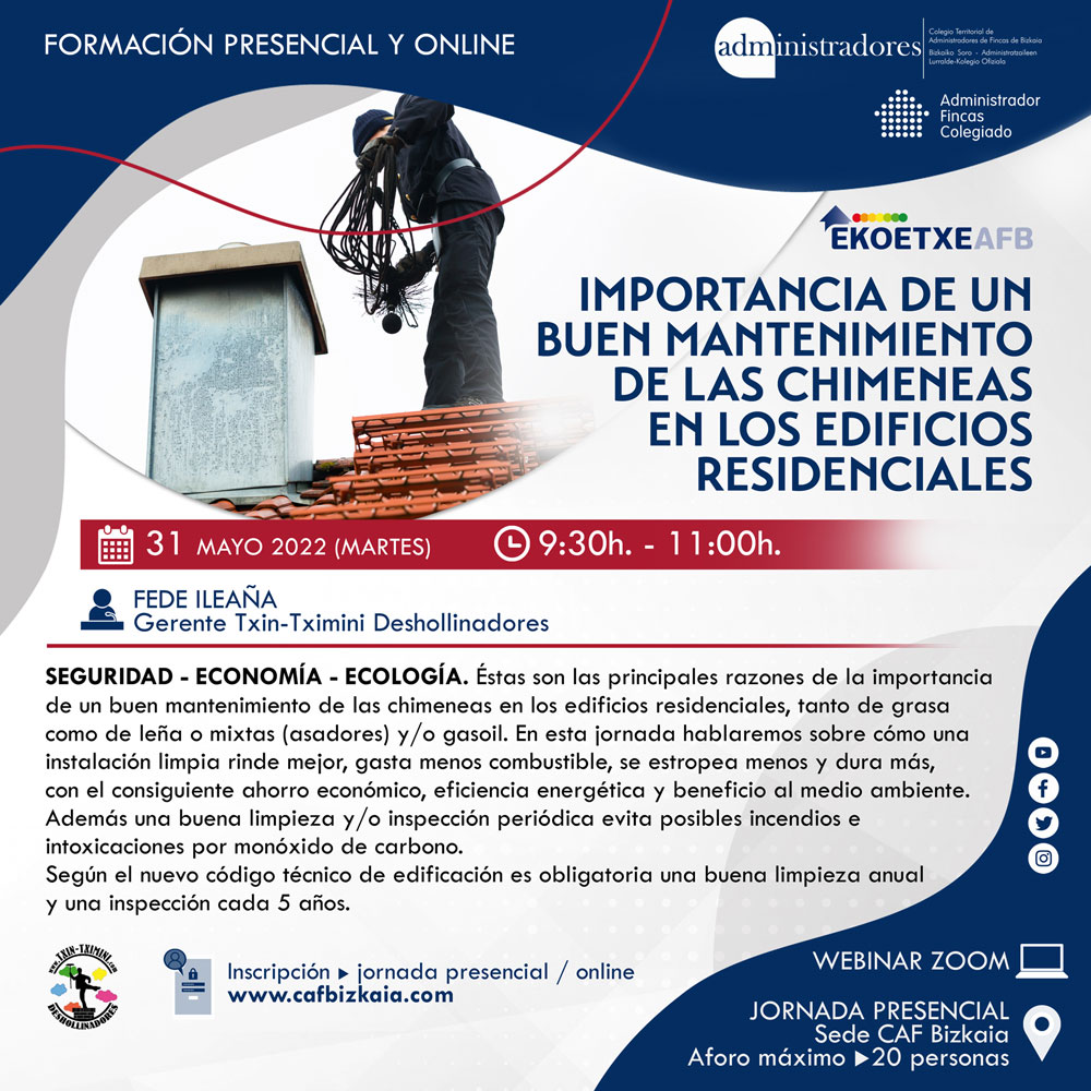 Jornada sobre la importancia del buen mantenimiento de chimeneas