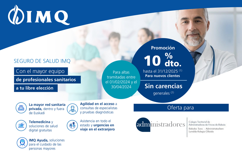 IMQ lanza su nueva promoción de seguro de salud para todos los colegiados y colegiadas de CAFBIZKAIA y sus familiares