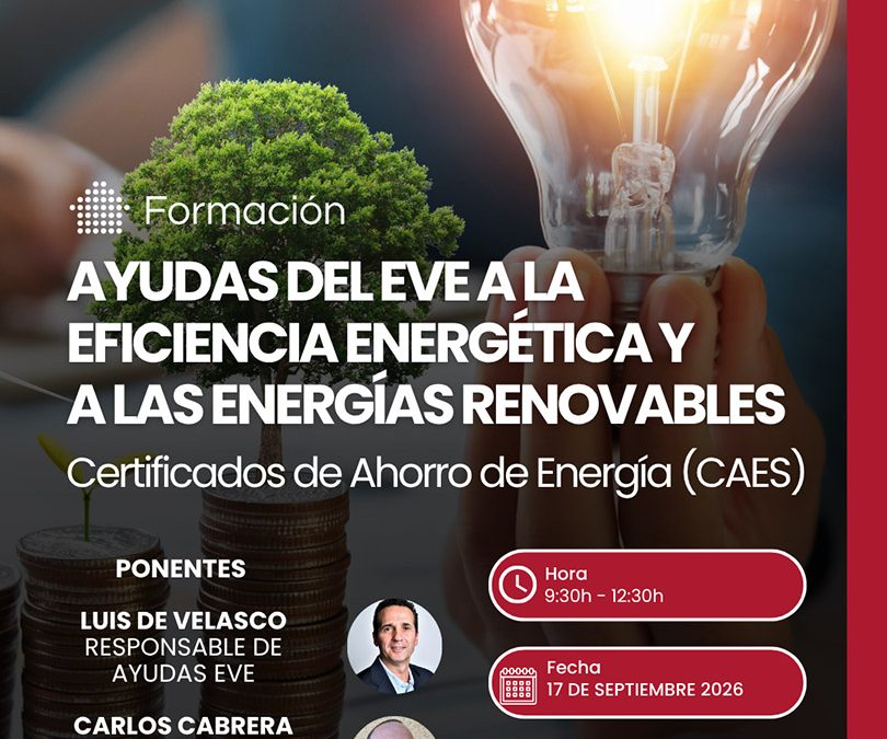 Jornada formativa: Ayudas del EVE a la eficiencia energética y a las energías renovables. Certificados de Ahorro Energético (CAEs)